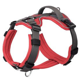 Breathable Reflective Explosion-proof Vest Dog Harness (Option: Red-M)